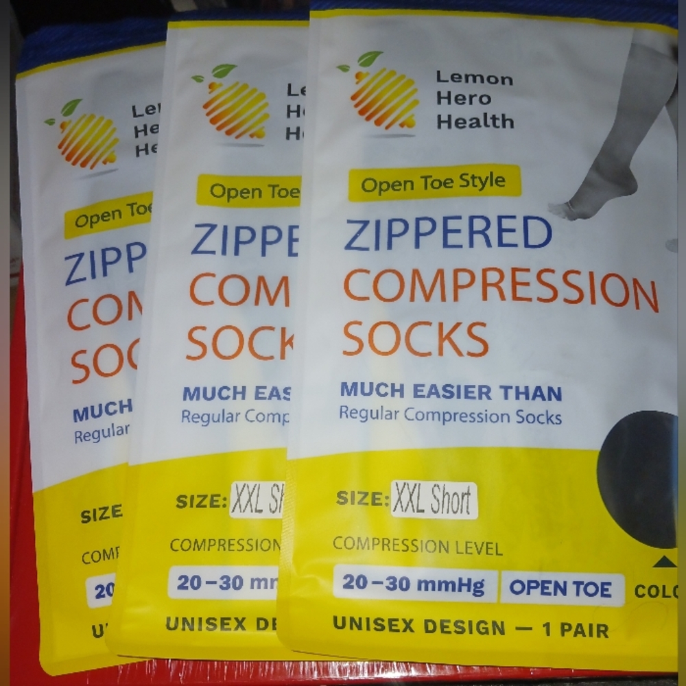 Zippered Compression Socks - Black